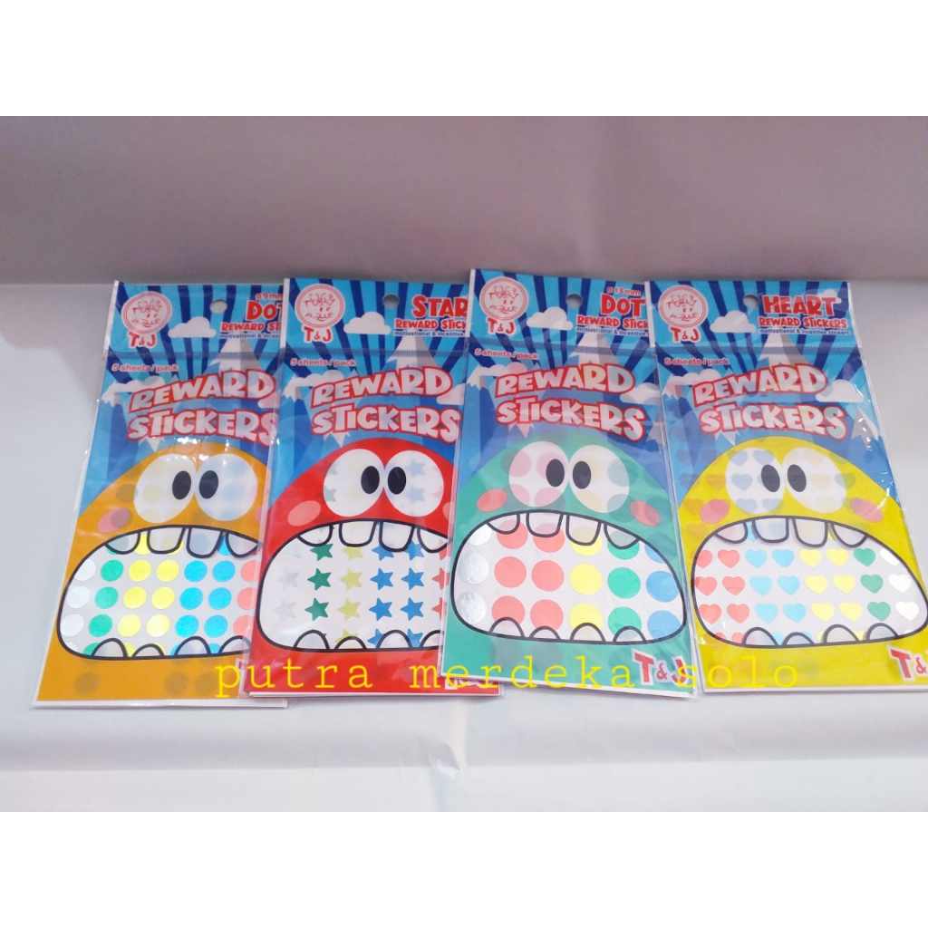 

TJ Reward Sticker , Label T&J , Sticker Reward Bintang Hati Dot Lingkaran