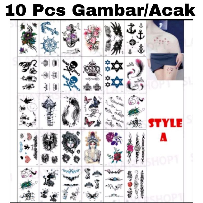 Tatto Temporary Tato Temporer Tahan air - Tato Palsu Bisa Dihapus Tato Sementara Tahan Air Tahan Lam