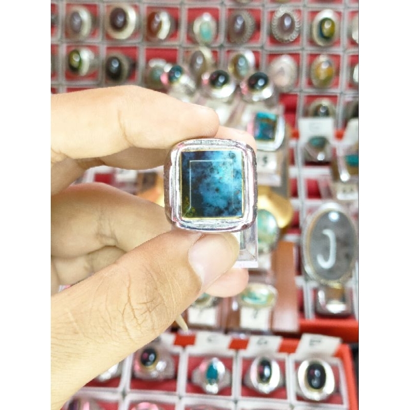 cincin batu bacan blue elektrik