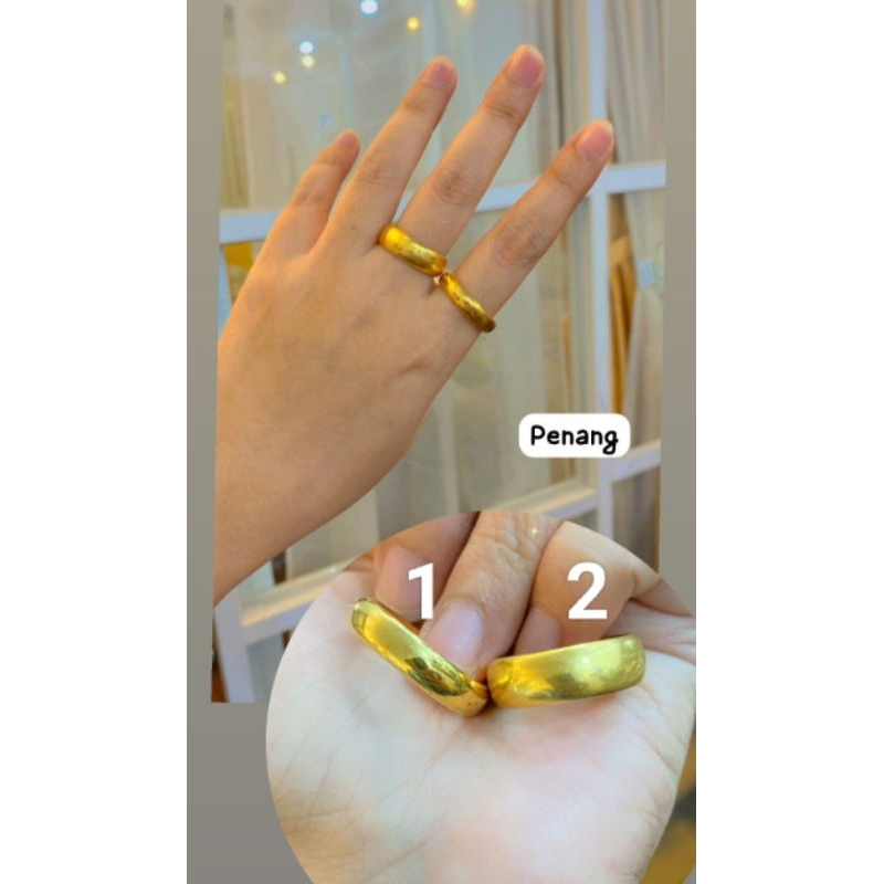 Cincin Bahan Crum Asli Model Bulat Polos Tunangan  Menyerupai Emas Asli Awet Tahan Lama