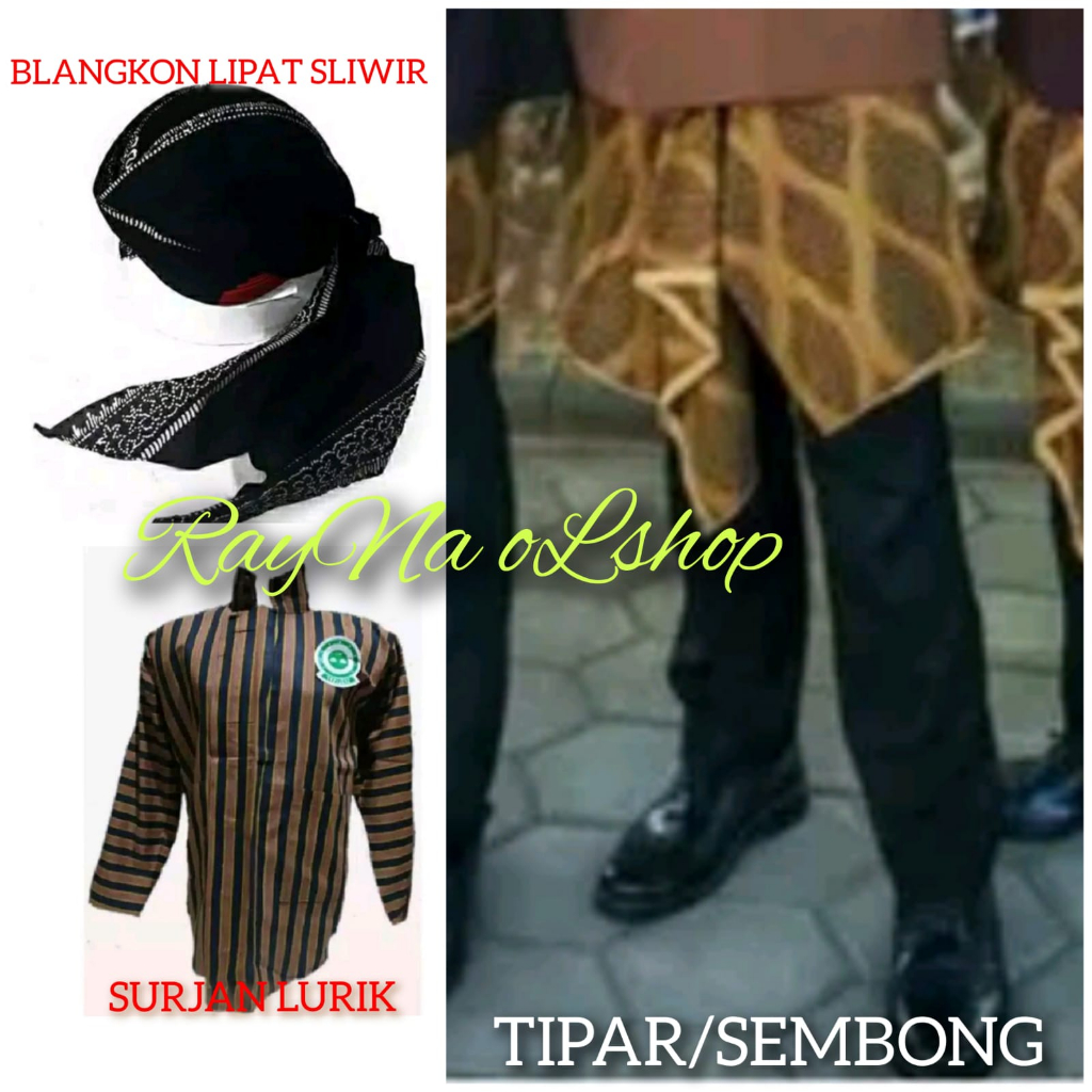 1 SET SETELAN BAJU SURJAN LURIK PRIA + BLANGKON LIPAT SLIWIR + SEMBONG/SLEMBONG, PAKAIAN TENUN MODER