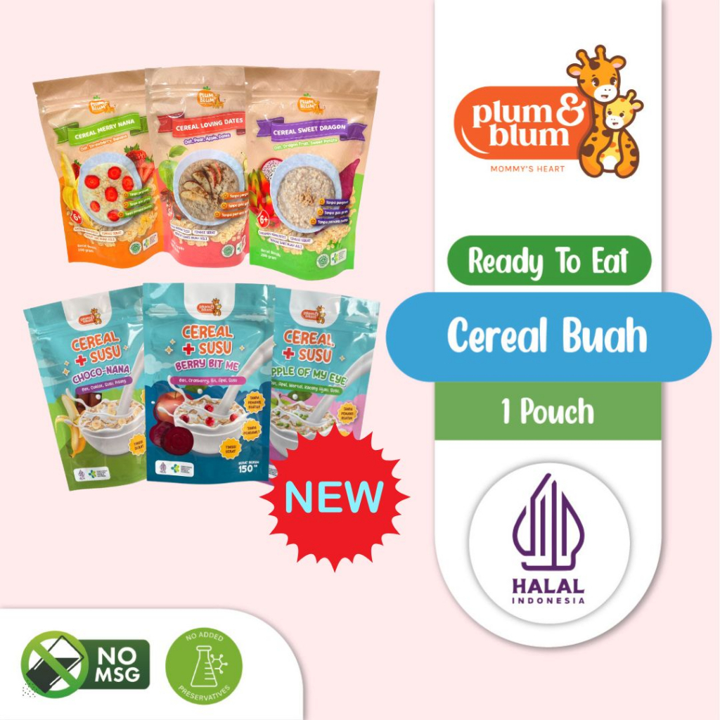 

Plum & Blum Cereal Buah MPASI Pisang Apel Kurma | Sereal Oat Bubur Bayi