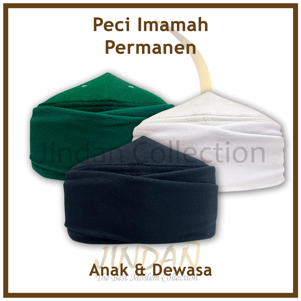 Peci Imamah Permanen Anak Dewasa Sorban Imamah Permanen Siap Pakai