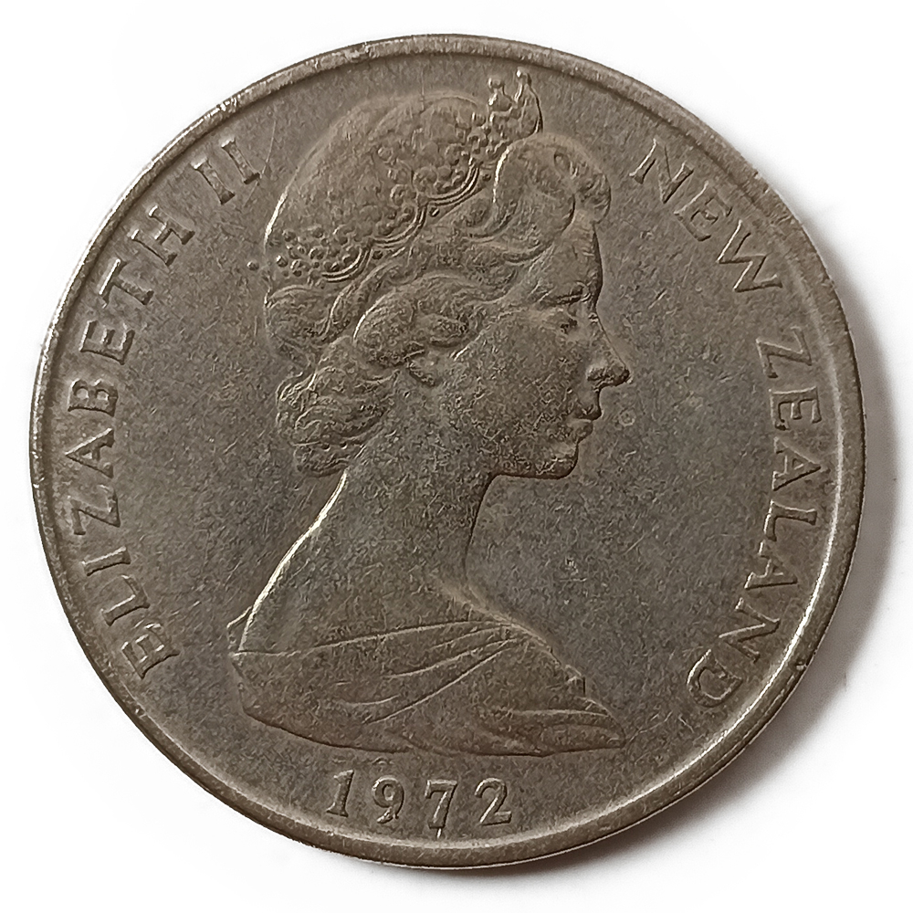 Koin Asing New Zealand 50 Cents - Elizabeth II Tahun 1972