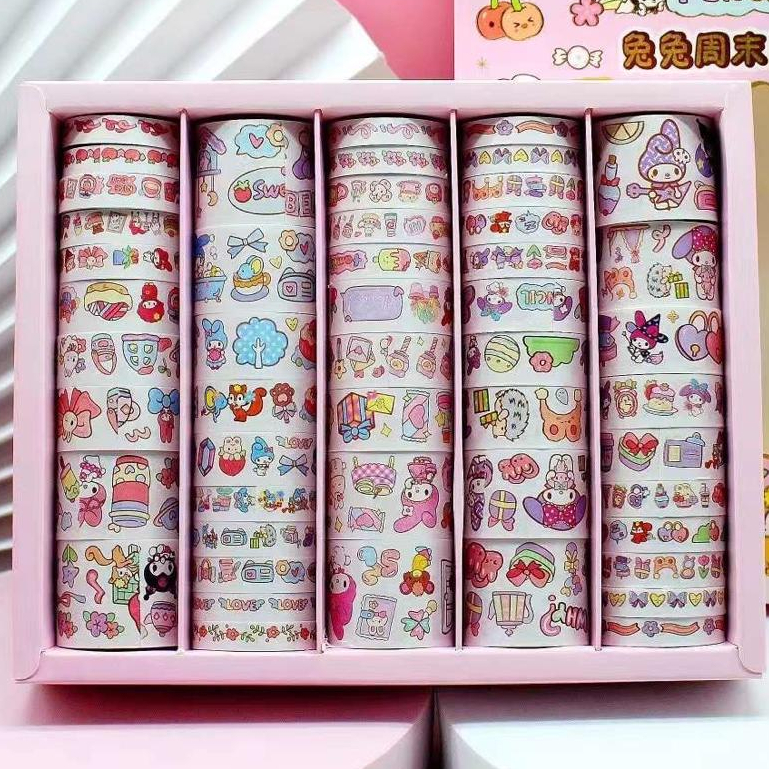 

Washi Tape Masking Tape Kertas Roll Solatip Kertas Stiker Sanrio Sticker Tape Momo ( isi 50 roll)