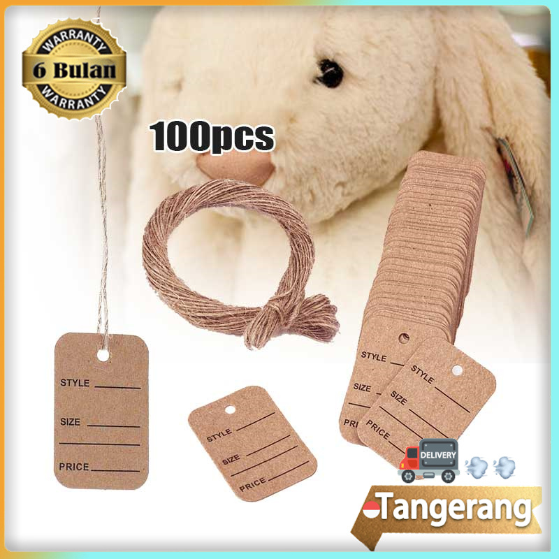 

100pcs Price Tag / Tag Price / Hangtag Label / Label Price Tali Cincin Label Harga Kertas Kraft