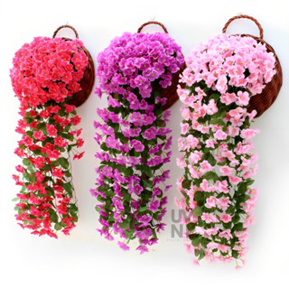 Bunga Juntai Plastik Bunga Rambat Sintetis Tanaman Hias Gantung / Bunga gantung dinding mawar