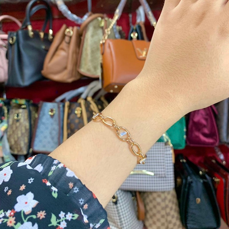 Benika Accesories - Gelang Tangan Rantai Wanita Xuping Jewellry neon  - Korean Style Anti Karat Aesthetic - Aksesories Fashion Trendi 2023 - Titanium Simple Elegand Mewah - Bracelets