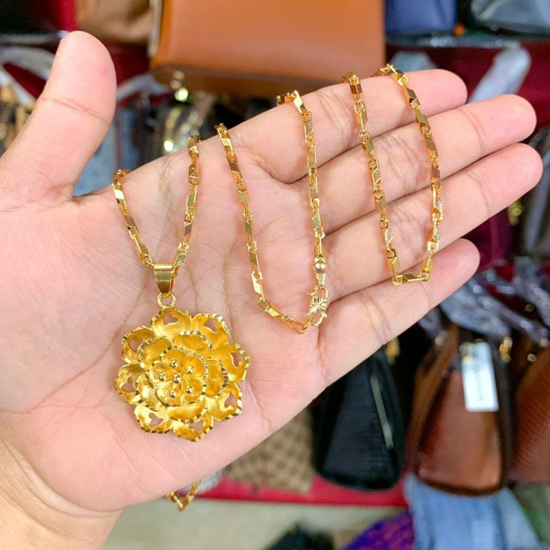 Kalung Hijab 70cm Motif Bungan Xuping