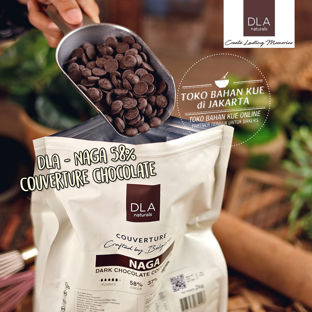 

DLA Naturals – NAGA 58% 250gr Dark Couverture Chocolate Cokelat Coin Cokelat Baking
