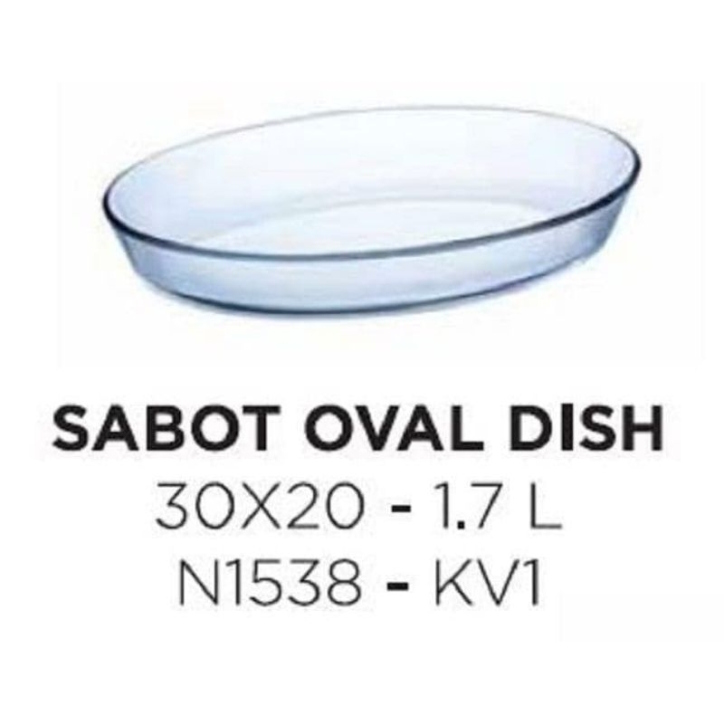 Loyang Kaca 1.7L Luminarc Oval Dish 30x20cm Multi One N1538