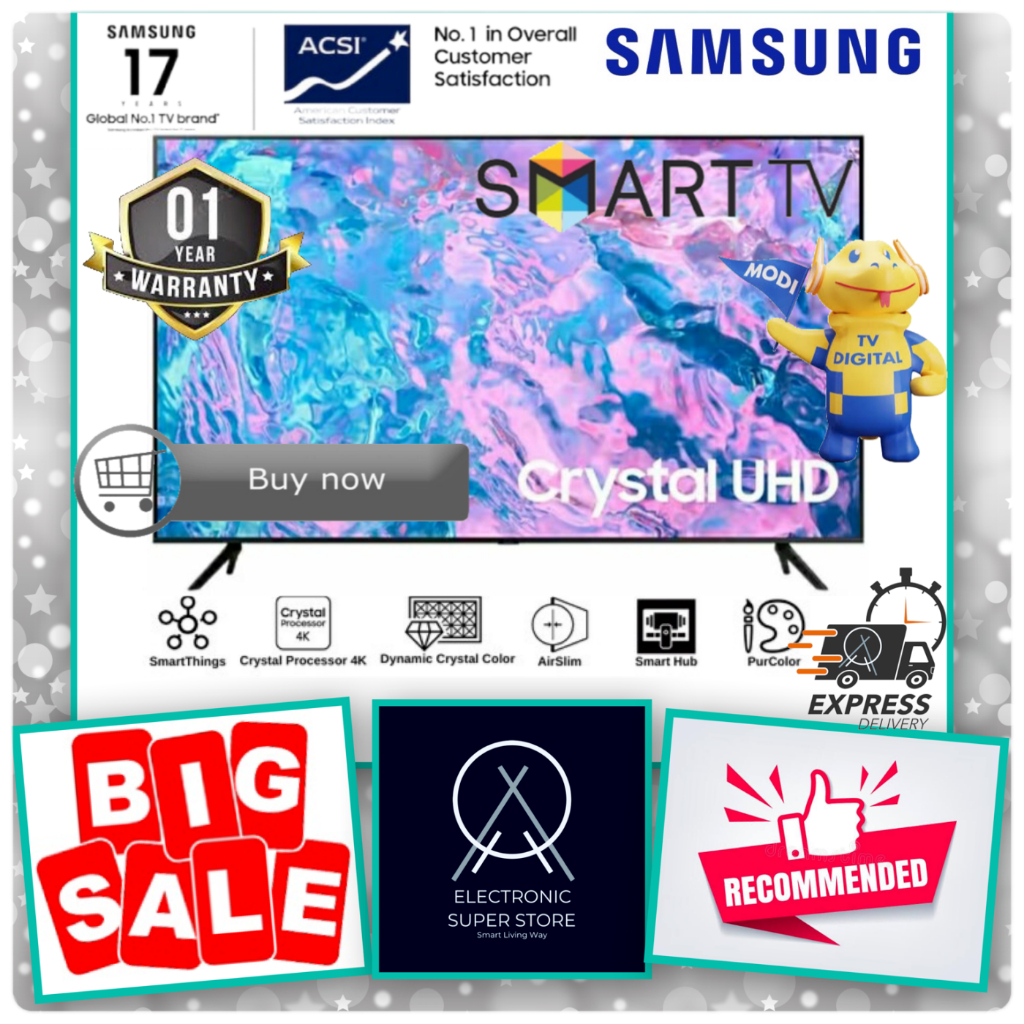 SAMSUNG 43CU7000 CRYSTAL 4K UHD SMART TV 43 INCH UA43CU7000KXXD LED TV SAMSUNG UHD SMART TV