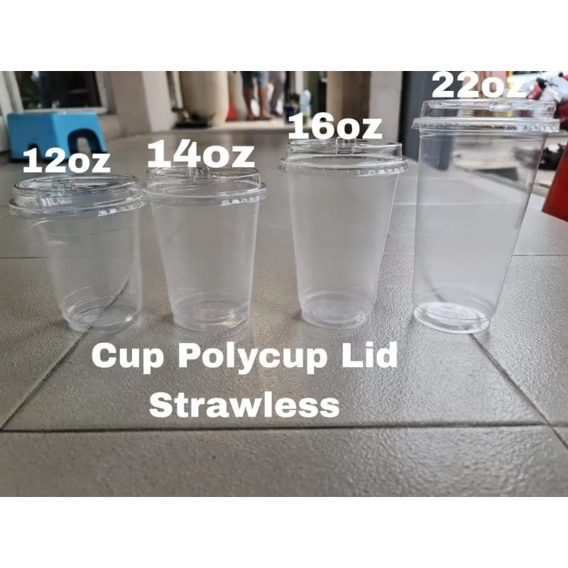 Cup Polycup Lid Strawless 93 / Gelas Polycup tutup Strawless 93 /Gelas Plastik tutup strawless /Cup 