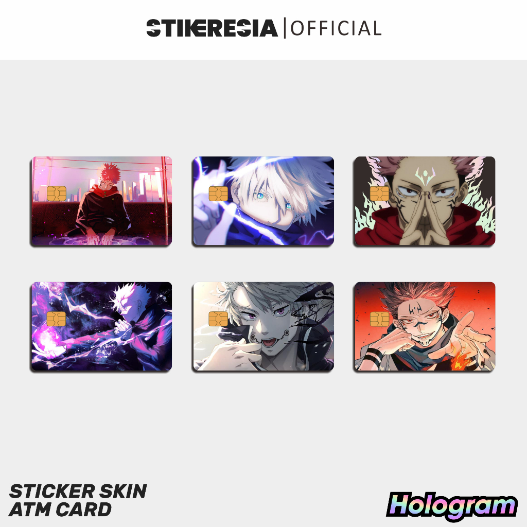 

Stiker ATM Jujutsu Kaisen Hologram - Stiker Kartu ATM Emoney Flazz Anime Hologram