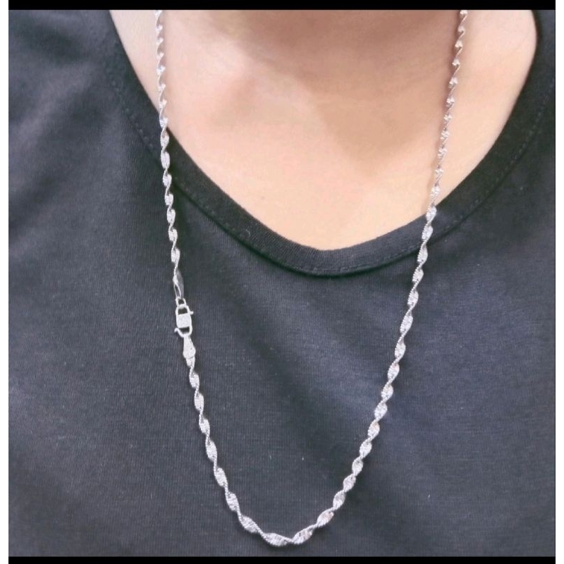 kalung Titan putih panjang 60cm