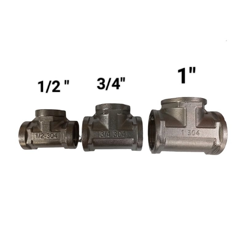 Tee drat dalam Stainless 304 / Nepel T stainless sambungan kran air drat dalam