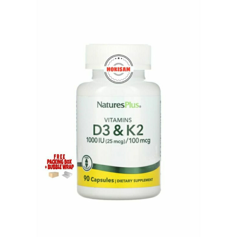 Natures Plus Vitamin D3 1000iu K2 100mcg 90 Capsules