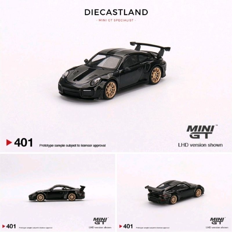 Mini GT #401 Porsche 911 (991) GT2 RS Weissach Package Black w/ Carbon Hood  MGT00401 MiniGT MGT Hit