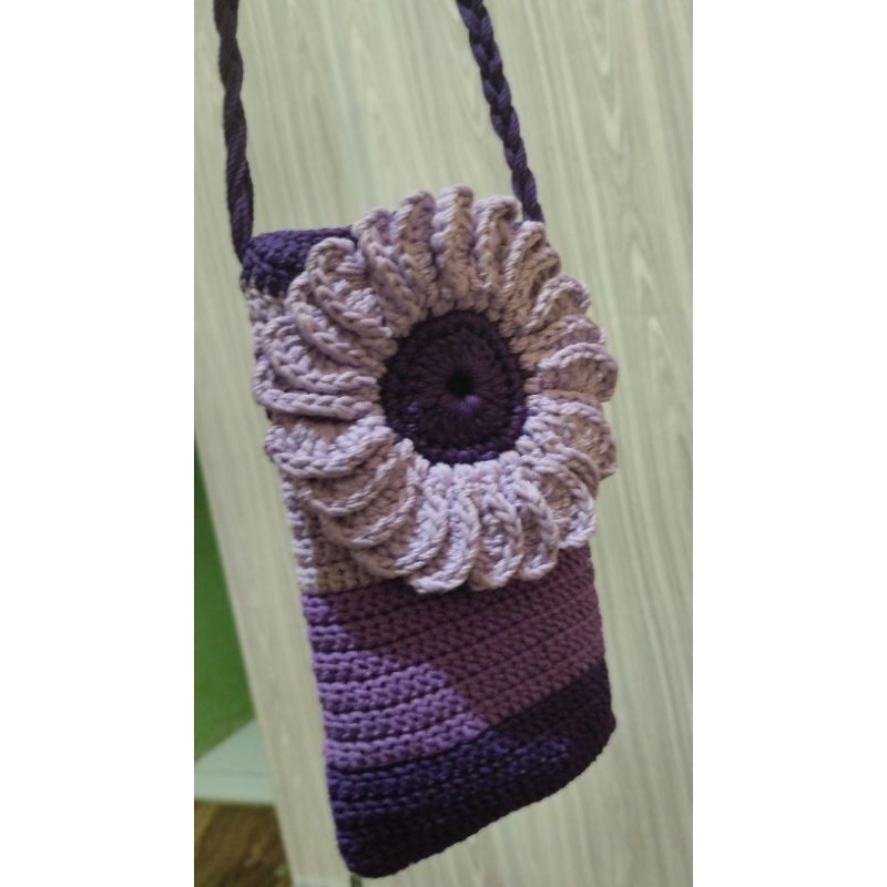 Tas rajut sling bag crochet cantik modern kekinian anak remaja tas hp
