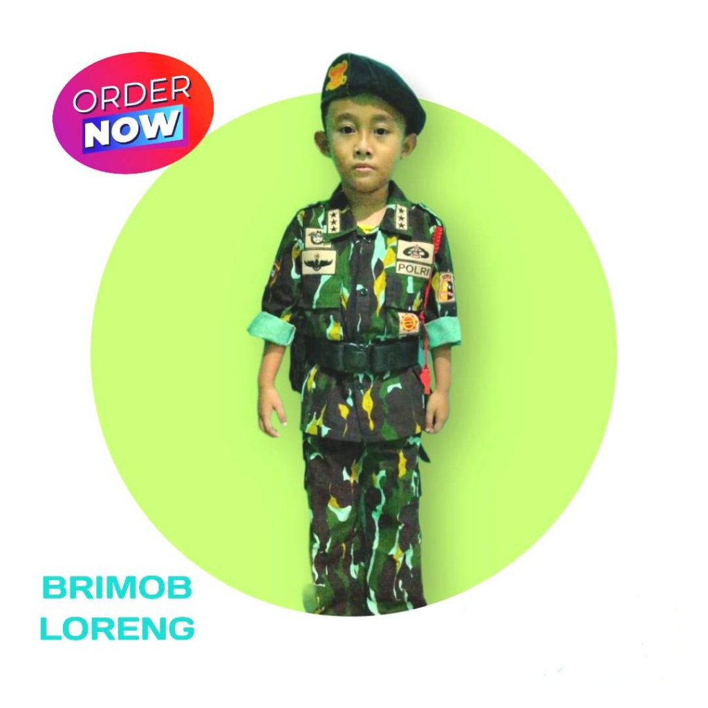 Baju profesi brimob loreng - Baju polisi brimob loreng -Kostum brimob loreng Bonus Tembakan Serbu