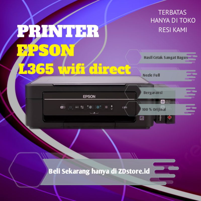 Printer Epson L365 Wifi direct printer cetak warna