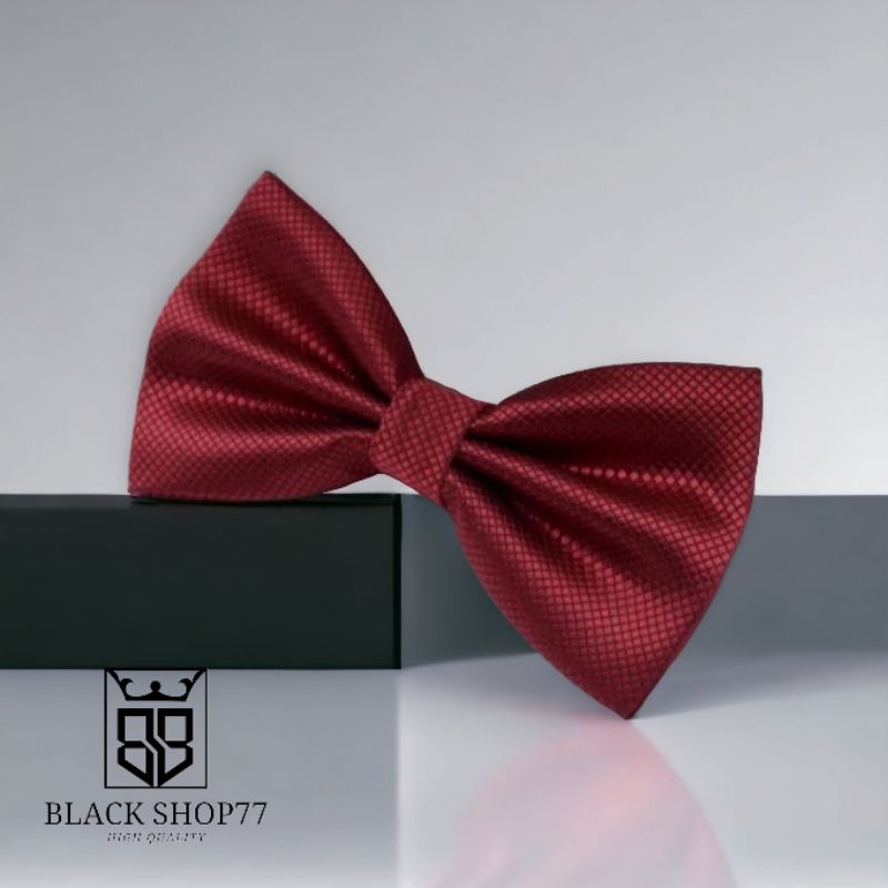 Dasi Kupu Kupu Motif Bintik Merah Maroon Tua Premium Elegance