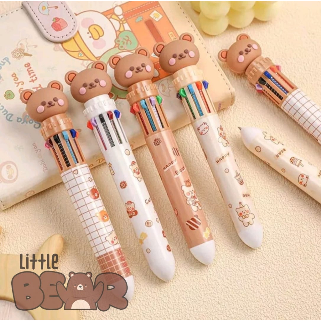 

PULPEN 10 WARNA DENGAN KARAKTER BERUANG COKLAT BEAR CUTE