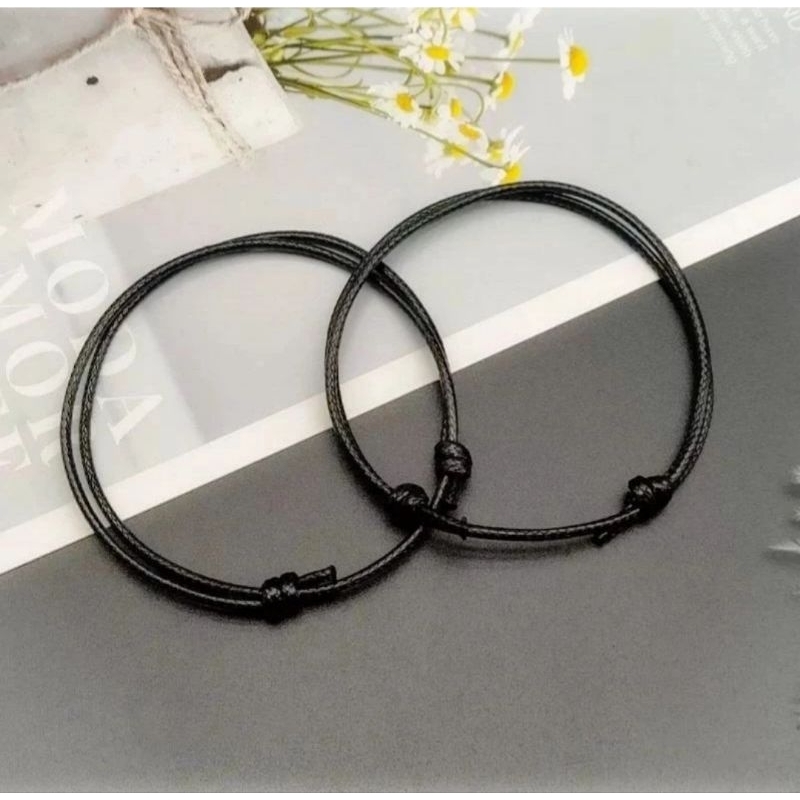 GELANG TALI HITAM POLOS GELANG PRUSIK