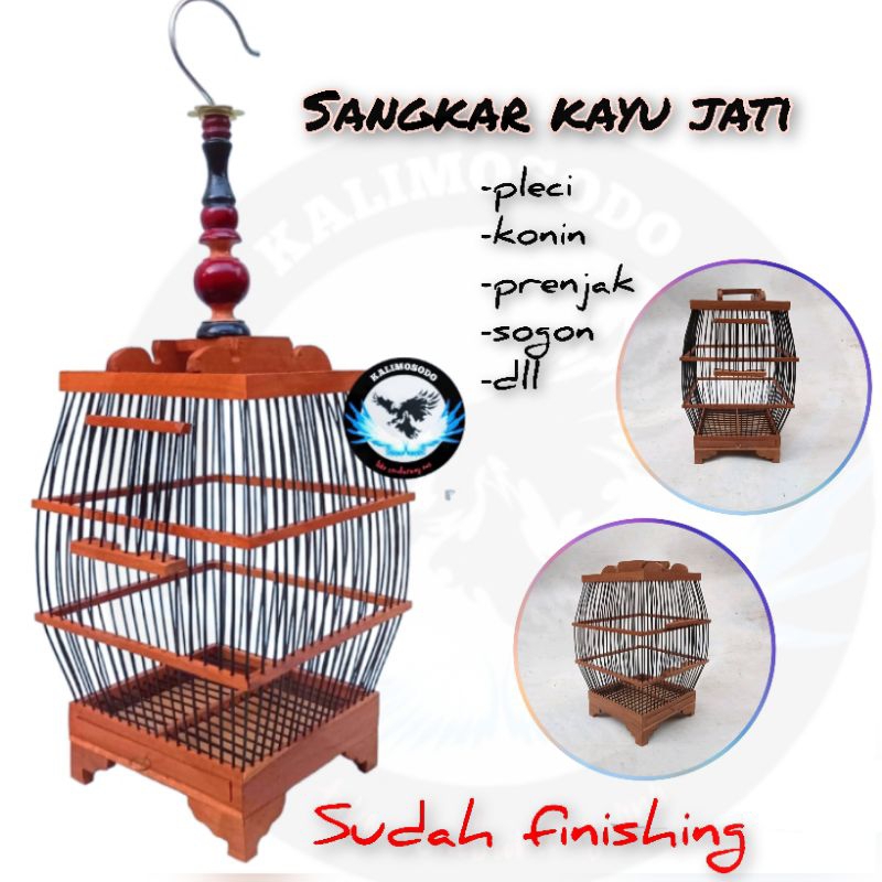 Sangkar Pleci Kayu Jati Ruji Rapat Sangkar Harian