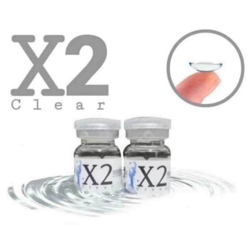 X2 Softlens Bening minus by X2 Clear /Softlens clear /14.2mm /Softlens Bening tahunan