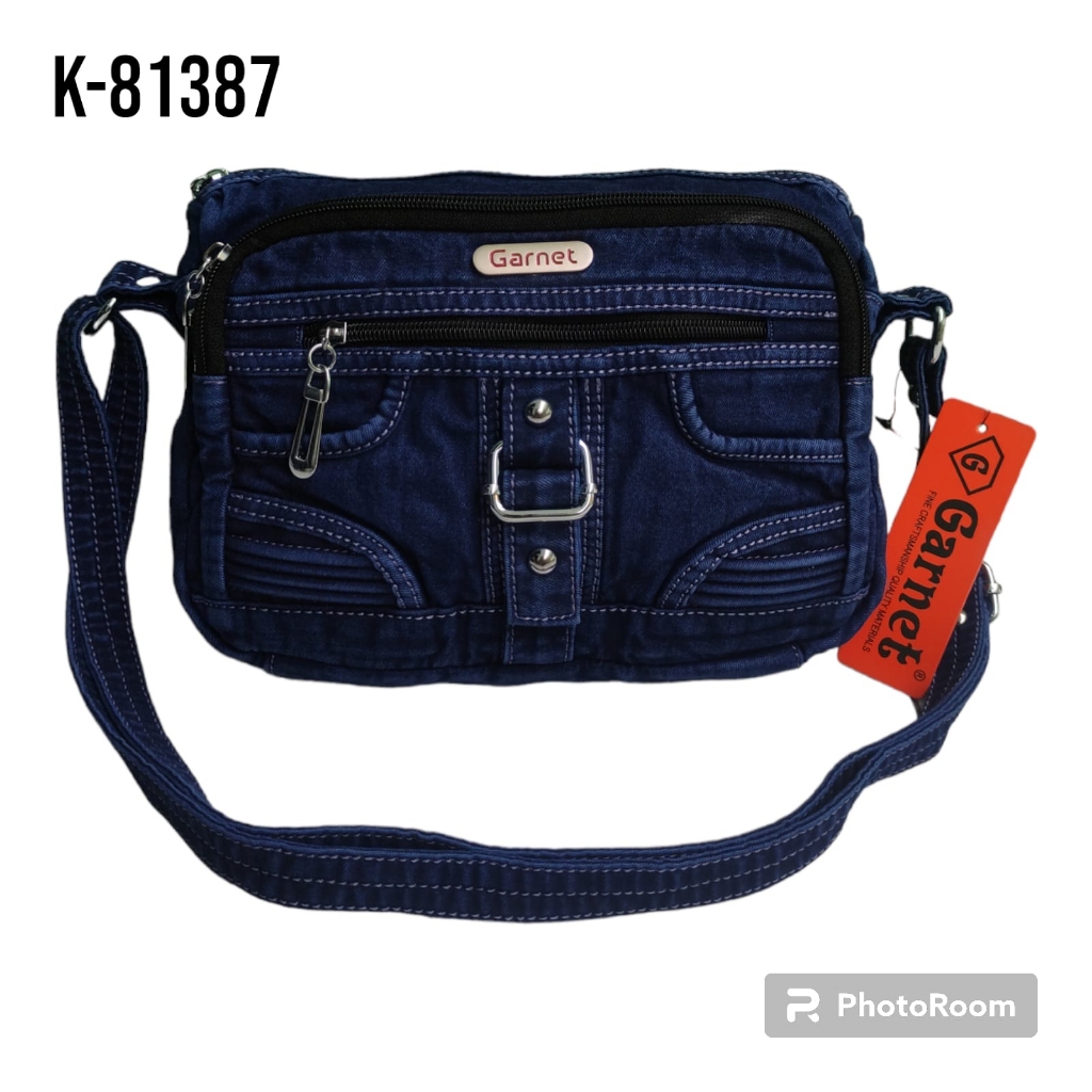 Tas Selempang Wanita Terbaru-Tas Denim Garnet 1387-Tas Jeans Awet Lucu
