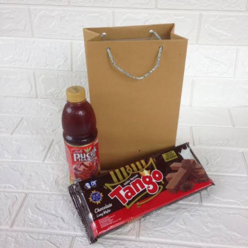 

Paper bag polos uk 15x8x25 cocok untuk wafer dan teh pucuk
