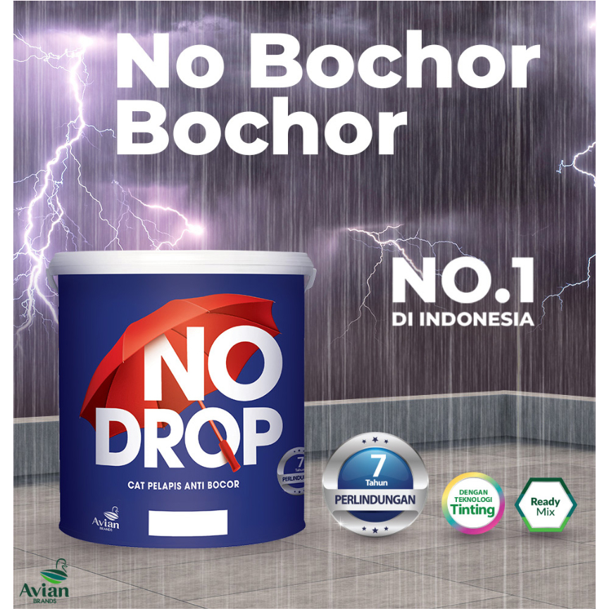 CAT TEMBOK NO DROP  4KG NODROP WATERPROOF GENTENG SENG ASBES PELAPIS ANTI BOCOR DAK BETON