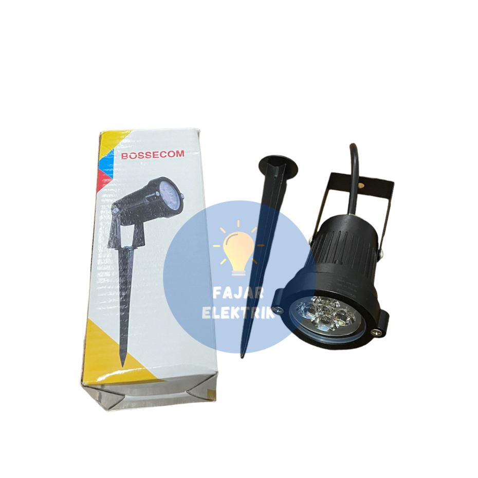 LAMPU TAMAN TANCAP BOSSECOM BE041 LAMPU SOROT 3 WATT 3 MATA