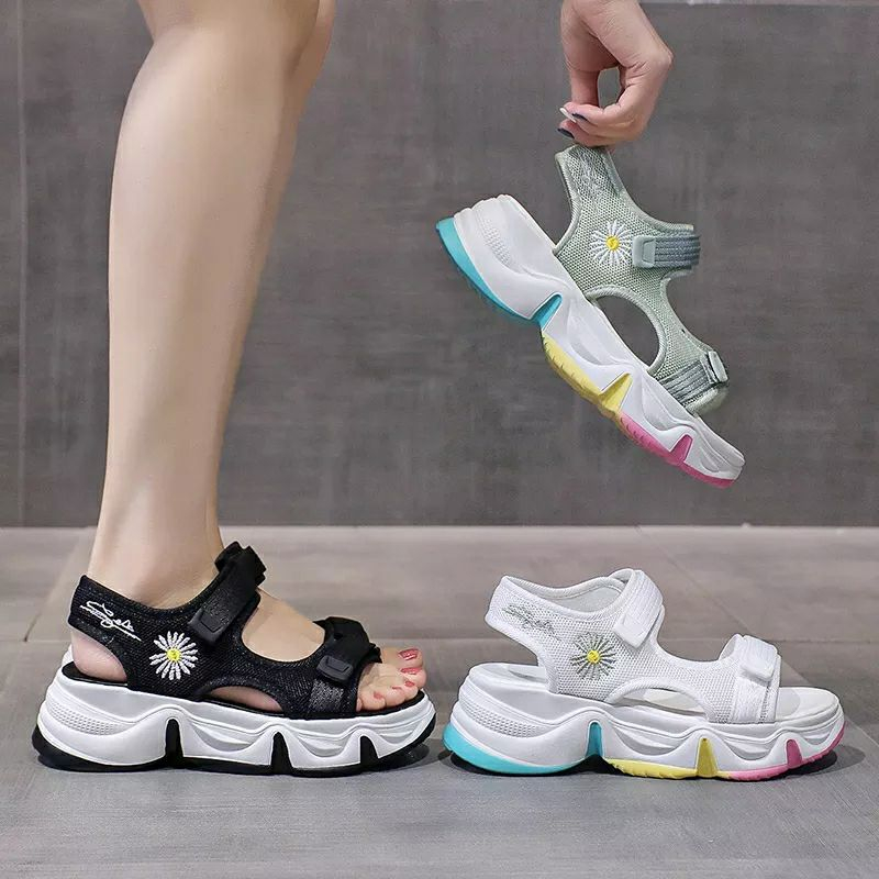 Sandal Gunung Wanita Motif Bunga Saojin Casual Fashion Outdoor Korea Kece C302