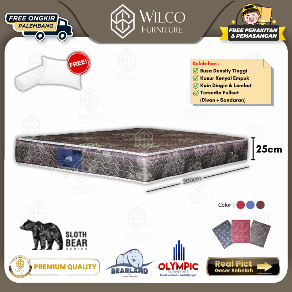 Kasur Olympic Bearland / Matras Olympic Bearland Kasur Palembang Murah Bearland Orchid Rose Sloth