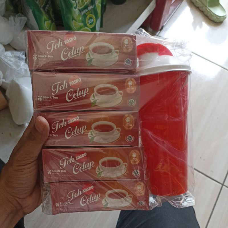 

paket teh celup sosto kotak 15 sachet x 4 pak free tumbler