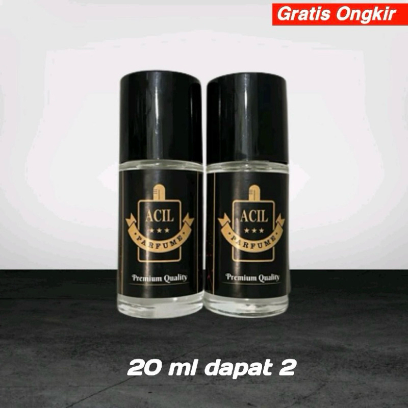 ACIL PARFUM - 20ML PREMIUM QUALITY - 2 BOTOL - KETAHANAN 1 HARI- STIKER PUTIH
