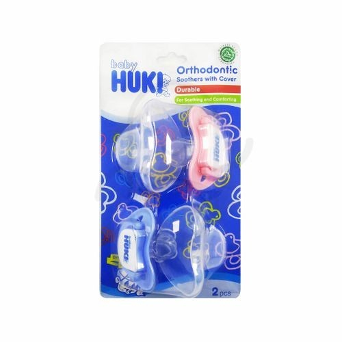 Empeng Bayi Huki Orthodontic Gepeng Pacifier 2pcs Original - hijau kuning