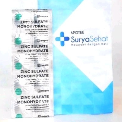 Zinc Sulfate 20mg  Meprofarm 1 strip isi 10 tablet