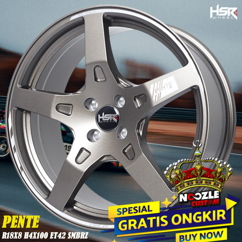 Promo Velg HSR R18 Baut 4 PCD 100 Pelek Racing Ring 18 Lubang 4