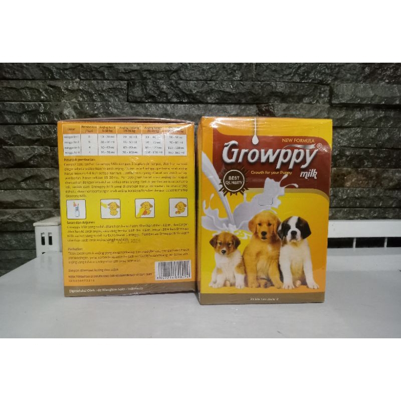 Susu Growppy Anjing Anakan 30gr Paket 1box(isi 10pcs) susu anakan anjing growppy