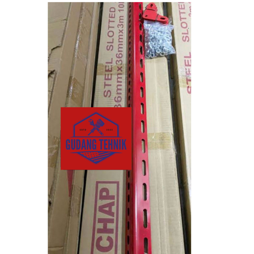 Besi Siku / Rak Siku / SIKU LUBANG TEBAL 1,3 MM BESI SIKU MERAH BERAT 1,6 KG/BATANG