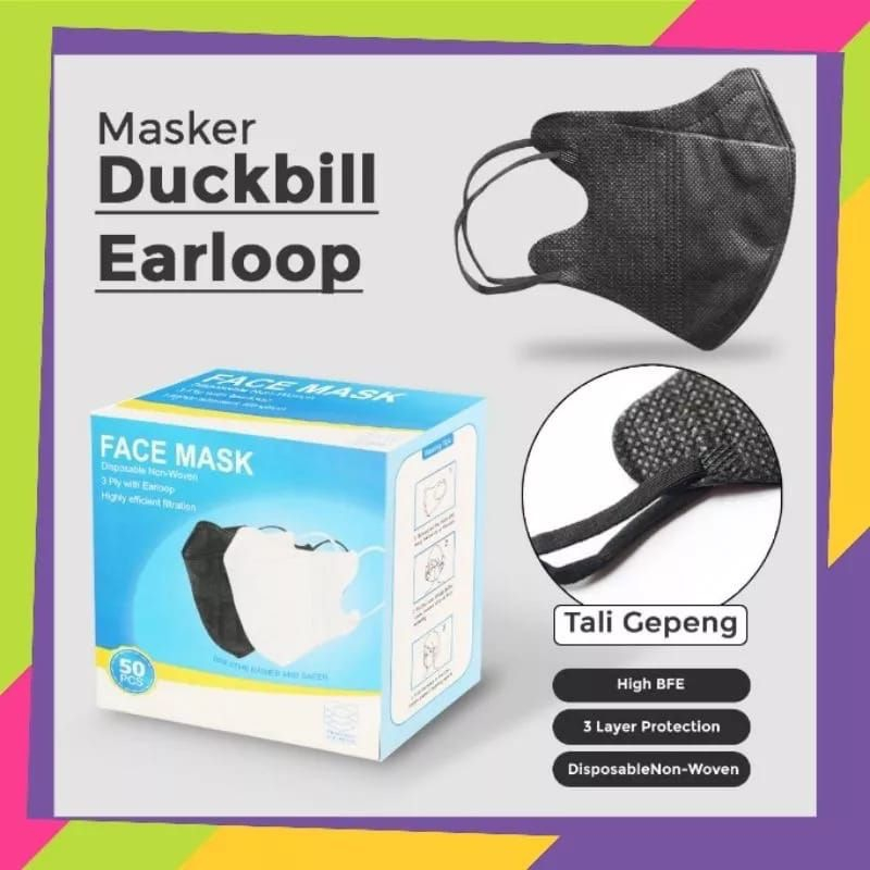 duckbill masker model garis sensi izin kemenkes 1box isi 50pcs
