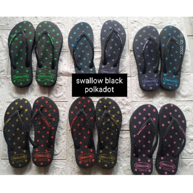 Swallow Black Polkadot Size 9,5-10,5