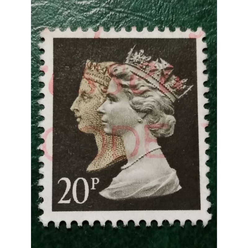 

Prangko British 20p Queen Elizabeth/Victoria tahun 1990 Used
