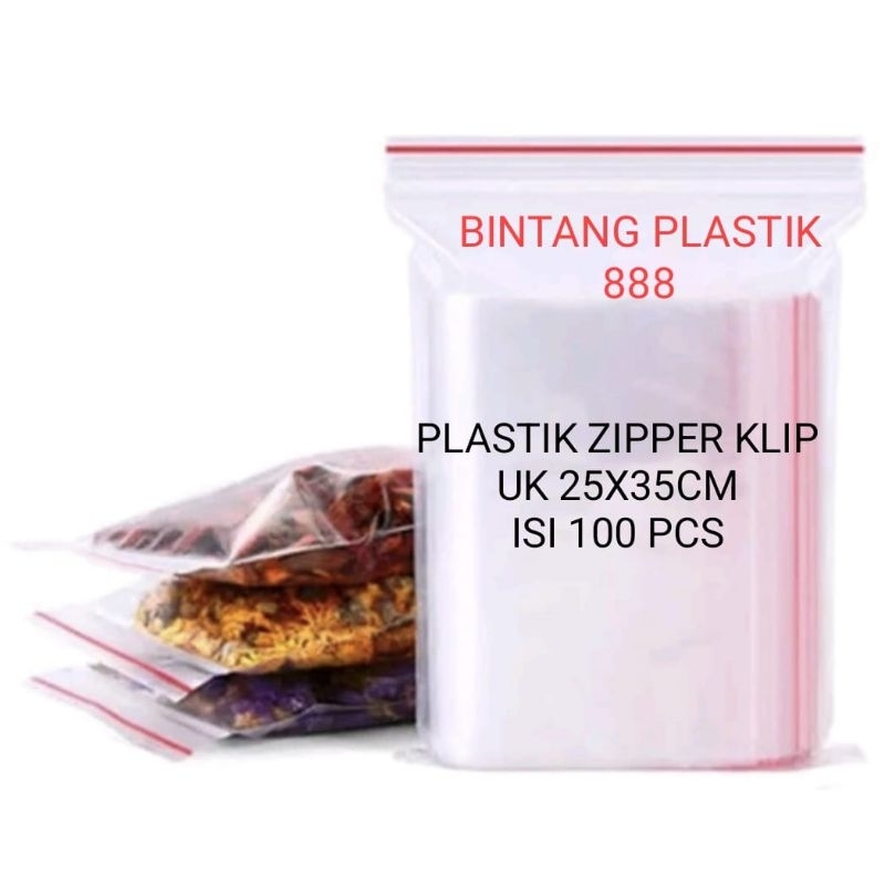 PLASTIK KLIP UK  25x35, KANTONG PLASTIK KLIP, PLASTIK BAJU