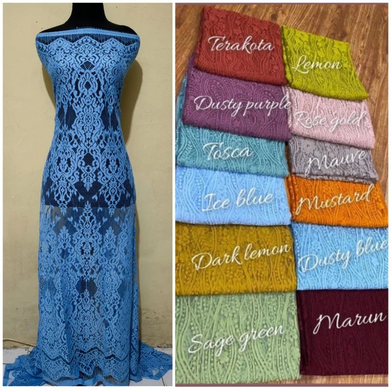 KAIN BRUKAT SEMIPRANCIS, BAHAN KEBAYA SEMI PRANCIS KATUN, BAHAN KEBAYA BRUKAT SEMIFRANCIS