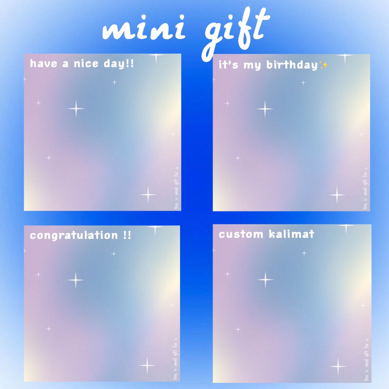

part 1 || baground mini gift