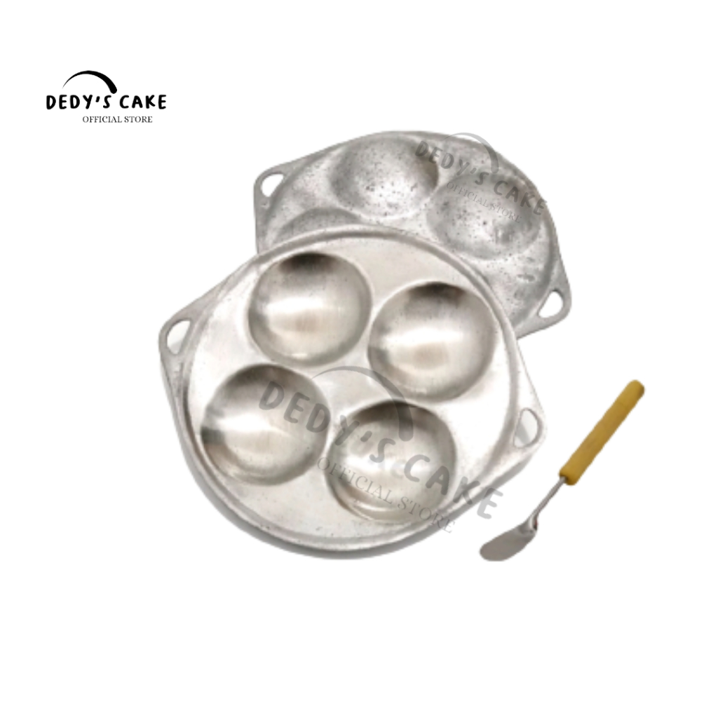 Cetakan Serabi Apem Selong Telur Puyuh Kue Cubit Isi 4 Lubang
